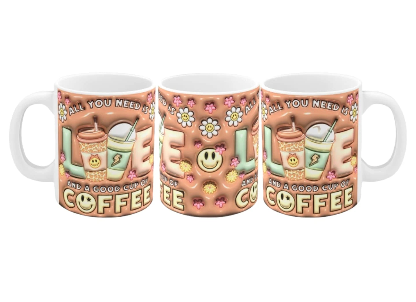 Cana personalizată, Love and a good cup of coffee, Ceramica, Alb, 350 ml