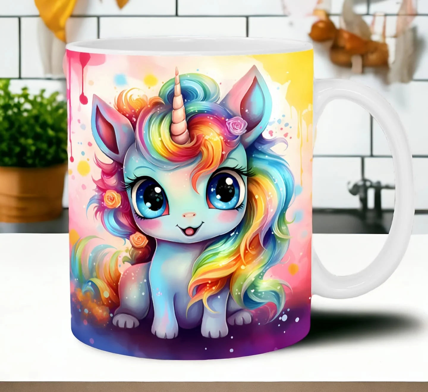 Cana personalizată, Unicorn model 7, Ceramica, Alb, 350 ml