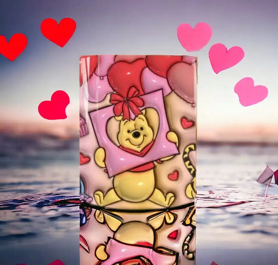 Cana personalizata, Love Winnie The Pooh Model 1, Ceramica, Alb, 350 ml