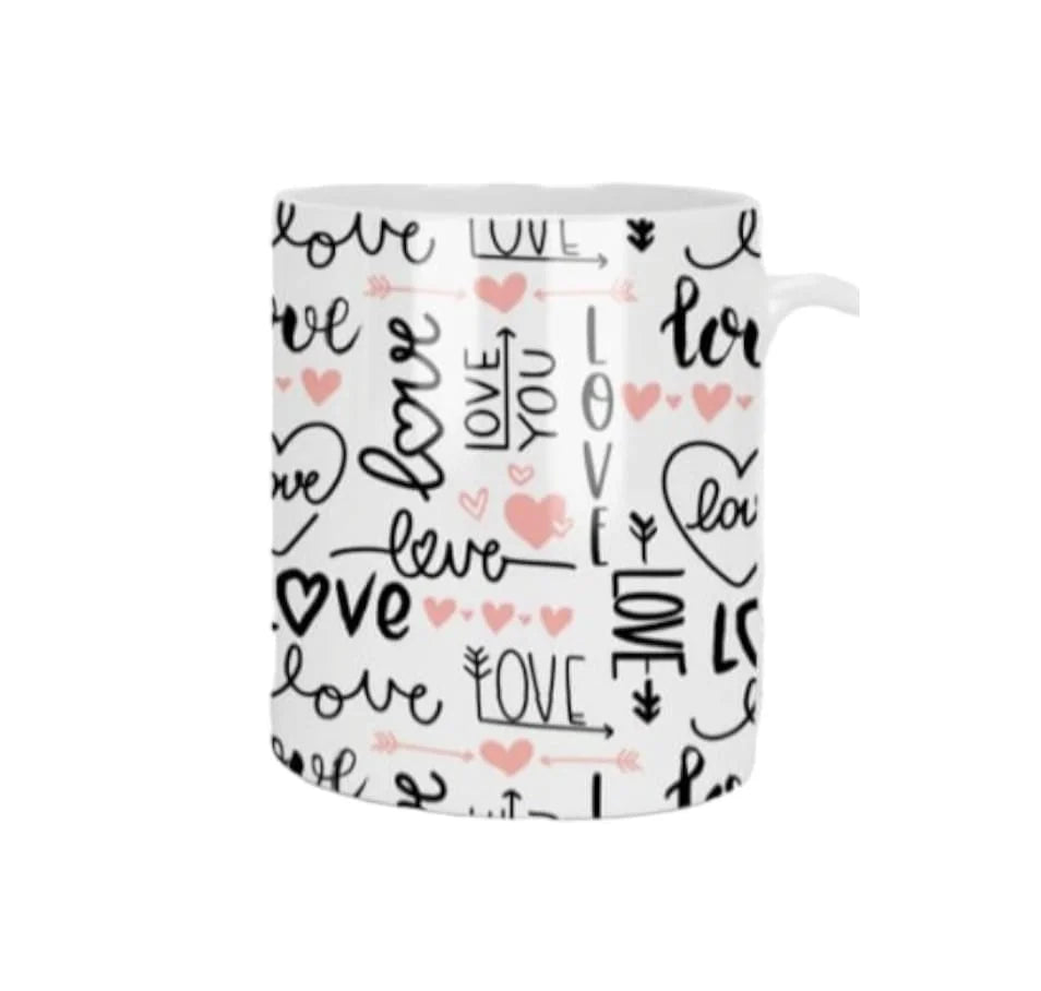Cana personalizata, Love you, Ceramica, Alb, 350 ml